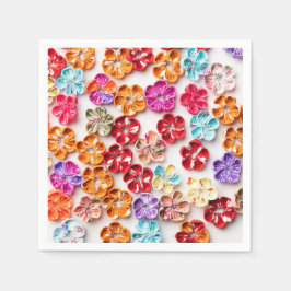 Spring Handmade sewn fabric Flowers Multicolor Servet