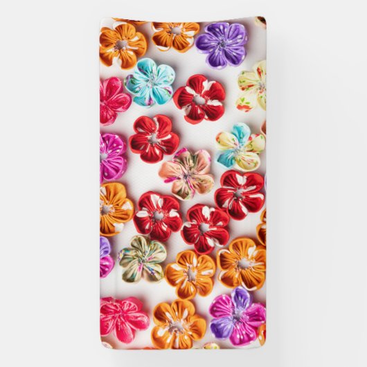 Spring Handmade sewn fabric Flowers Multicolor Spandoek (Verticaal)