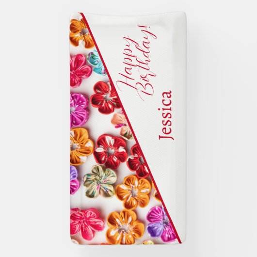 Spring Handmade sewn fabric Flowers Multicolor Spandoek (Verticaal)