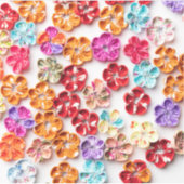 Spring Handmade sewn fabric Flowers Multicolor Sticker (Voorkant)