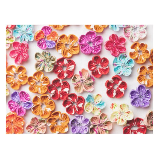 Spring Handmade sewn fabric Flowers Multicolor Tafelkleed (Voorkant (Horizontaal))