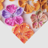Spring Handmade sewn fabric Flowers Multicolor Tissuepapier (Detail)
