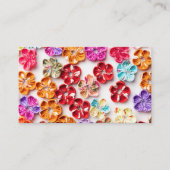 Spring Handmade sewn fabric Flowers Multicolor Visitekaartje (Voorkant)