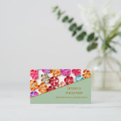 Spring Handmade sewn fabric Flowers Multicolor Visitekaartje (Staand voorkant)