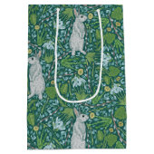 Spring Hares Pussy Willow Blauwgroen Garden Gift B Medium Cadeauzakje (Achterkant)