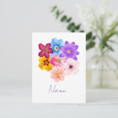 Spring Harmony - Mixed Watercolor Flower Bouquet Briefkaart (Staand voorkant)