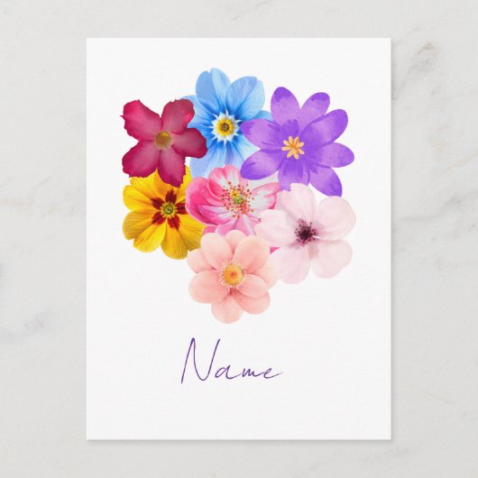 Spring Harmony - Mixed Watercolor Flower Bouquet Briefkaart (Voorkant)