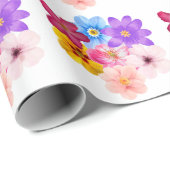 Spring Harmony - Mixed Watercolor Flower Bouquet Cadeaupapier (Rol Hoek)