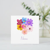Spring Harmony - Mixed Watercolor Flower Bouquet Kaart (Staand voorkant)