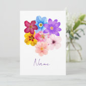 Spring Harmony - Mixed Watercolor Flower Bouquet Kaart (Staand voorkant)