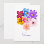 Spring Harmony - Mixed Watercolor Flower Bouquet Kaart (Voorkant / Achterkant)
