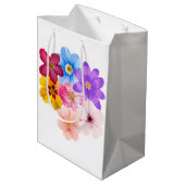 Spring Harmony - Mixed Watercolor Flower Bouquet Medium Cadeauzakje (Achterkant Gekanteld)