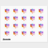 Spring Harmony - Mixed Watercolor Flower Bouquet Ronde Sticker (Vel)
