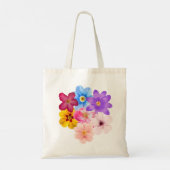 Spring Harmony - Mixed Watercolor Flower Bouquet Tote Bag (Achterkant)
