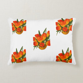 Spring Harmony – Orange & Yellow Tulips Accent Kussen
