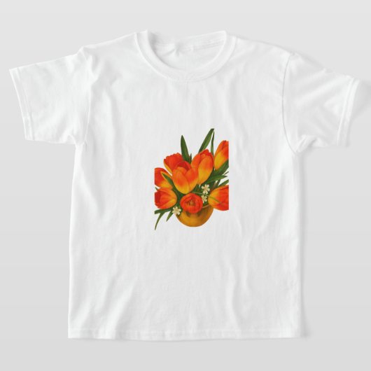 Spring Harmony – Orange & Yellow Tulips T-shirt (Laagn)
