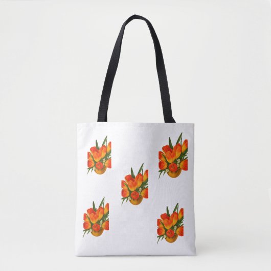Spring Harmony – Orange & Yellow Tulips Tote Bag (Voorkant)