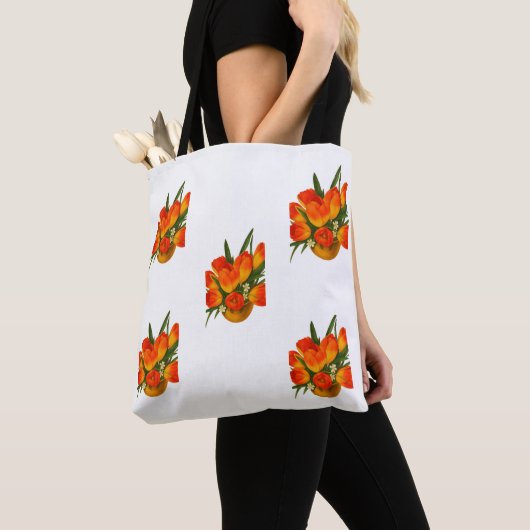 Spring Harmony – Orange & Yellow Tulips Tote Bag (Dichtbij)