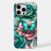Spring Harmony: Vlinder en Bloemen iPhone Hoesje (Achterkant)