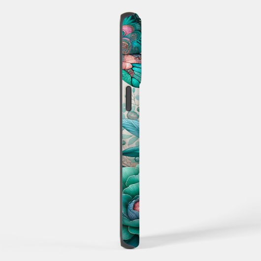 Spring Harmony: Vlinder en Bloemen iPhone Hoesje (Rechterkant)