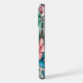 Spring Harmony: Vlinder en Bloemen iPhone Hoesje (Linkerkant)