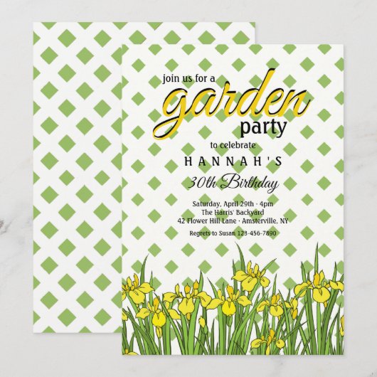 Spring has Sprung Birthday Party Kaart (Voorkant / Achterkant)