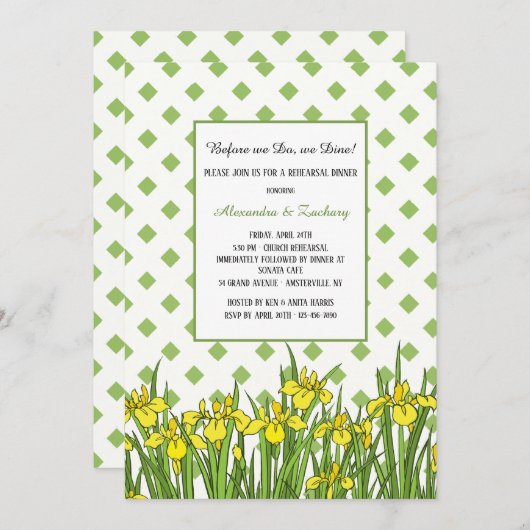 Spring has Sprung Rehearsal Dinner Kaart (Voorkant / Achterkant)