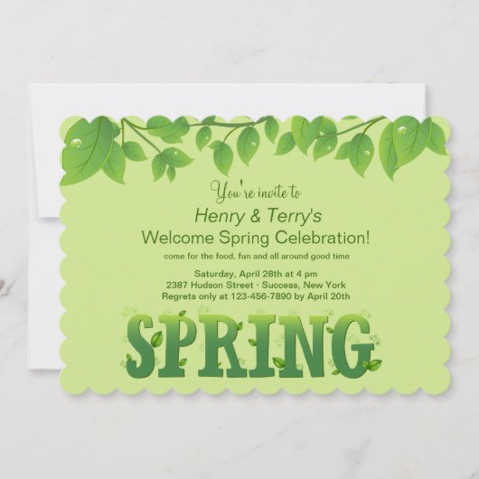 Spring Has Sprung-uitnodiging Kaart (Voorkant)