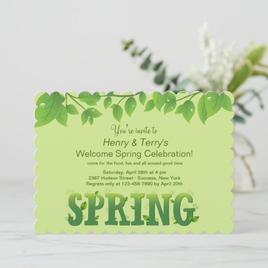 Spring Has Sprung-uitnodiging Kaart (Staand voorkant)