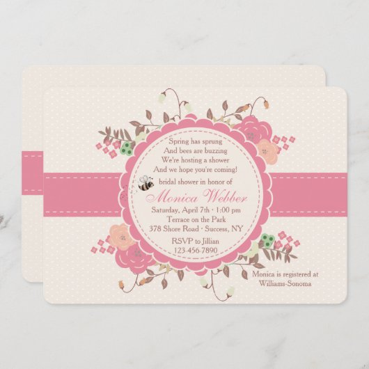 Spring Has Sprung-uitnodiging Kaart (Voorkant / Achterkant)