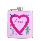 Spring Heart Valentijn Heupfles (Voorkant)