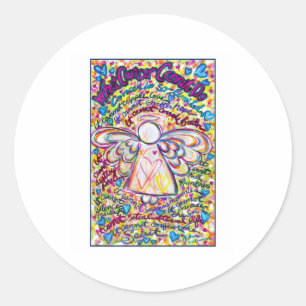 Spring Hearts Angel Ronde Sticker