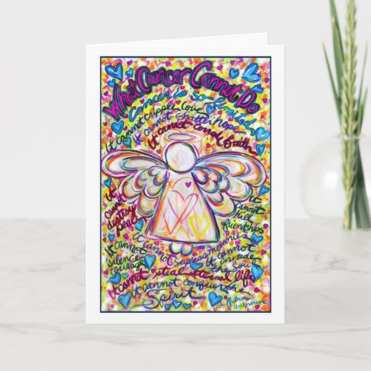 Spring Hearts Cancer Angel-kaart Kaart (Voorkant)