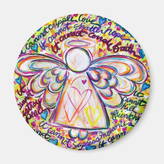 Spring Hearts Cancer Angel Magnet (Voorkant)
