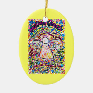 Spring Hearts Cancer Angel Ornament Gepersonalisee