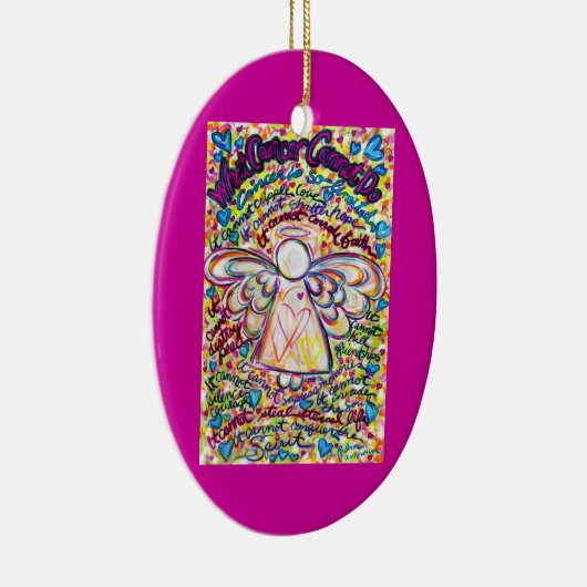 Spring Hearts Cancer Angel Ornament Gepersonalisee (Rechts)