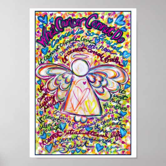 Spring Hearts Cancer Angel Print (White Edge) (Voorkant)