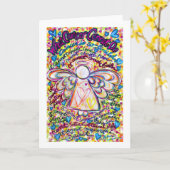 Spring Hearts Cancer Angel Wenskaart Kaart (Gele Bloem)