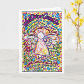 Spring Hearts Cancer Angel Wenskaart Kaart (Gele Bloem)