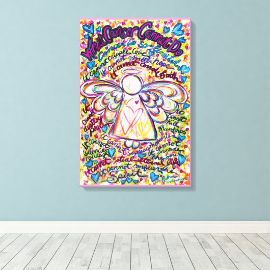Spring Hearts Cancer kan het schilderen van het Ca Canvas Afdruk (Insitu (Houten vloer))
