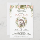 Spring Hedgehog Baby shower Invitation Kaart (Voorkant)