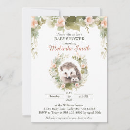 Spring Hedgehog Baby shower Invitation Kaart