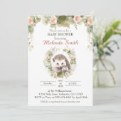 Spring Hedgehog Baby shower Invitation Kaart (Staand voorkant)