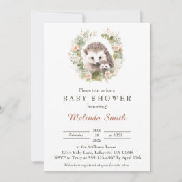 Spring Hedgehog Baby shower Invitation Kaart