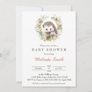 Spring Hedgehog Baby shower Invitation Kaart