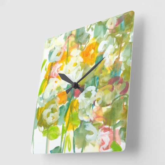 Spring heeft Sprung II Vierkante Klok (Hoek)