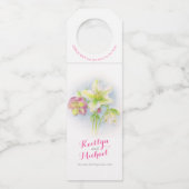 Spring hellebores waterverf kunst leuke feiten flessenhanger (Voorkant)