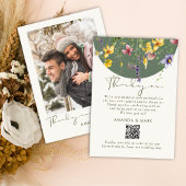 Spring Herfst Boho Wildflower Bloom Whimsical Bedankkaart