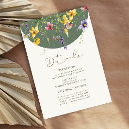 Spring Herfst Boho Wildflower Bloom Whimsical Informatiekaartje