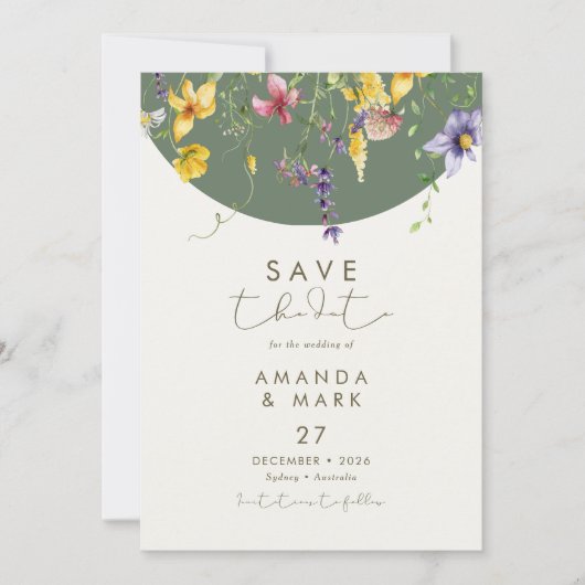 Spring Herfst Boho Wildflower Bloom Whimsical Kaart (Voorkant)